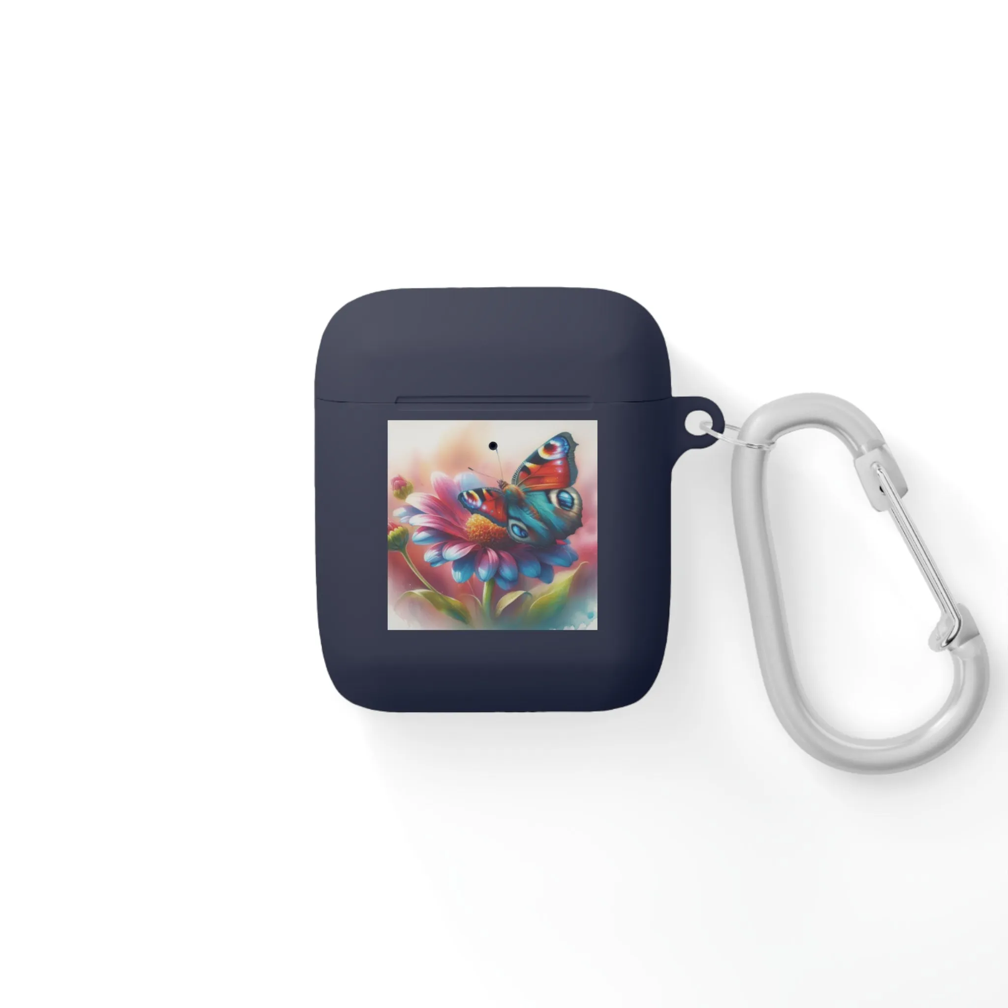 A butterfly landing on a flower, colorful and with a watercolor effect AirPods Case Cover
