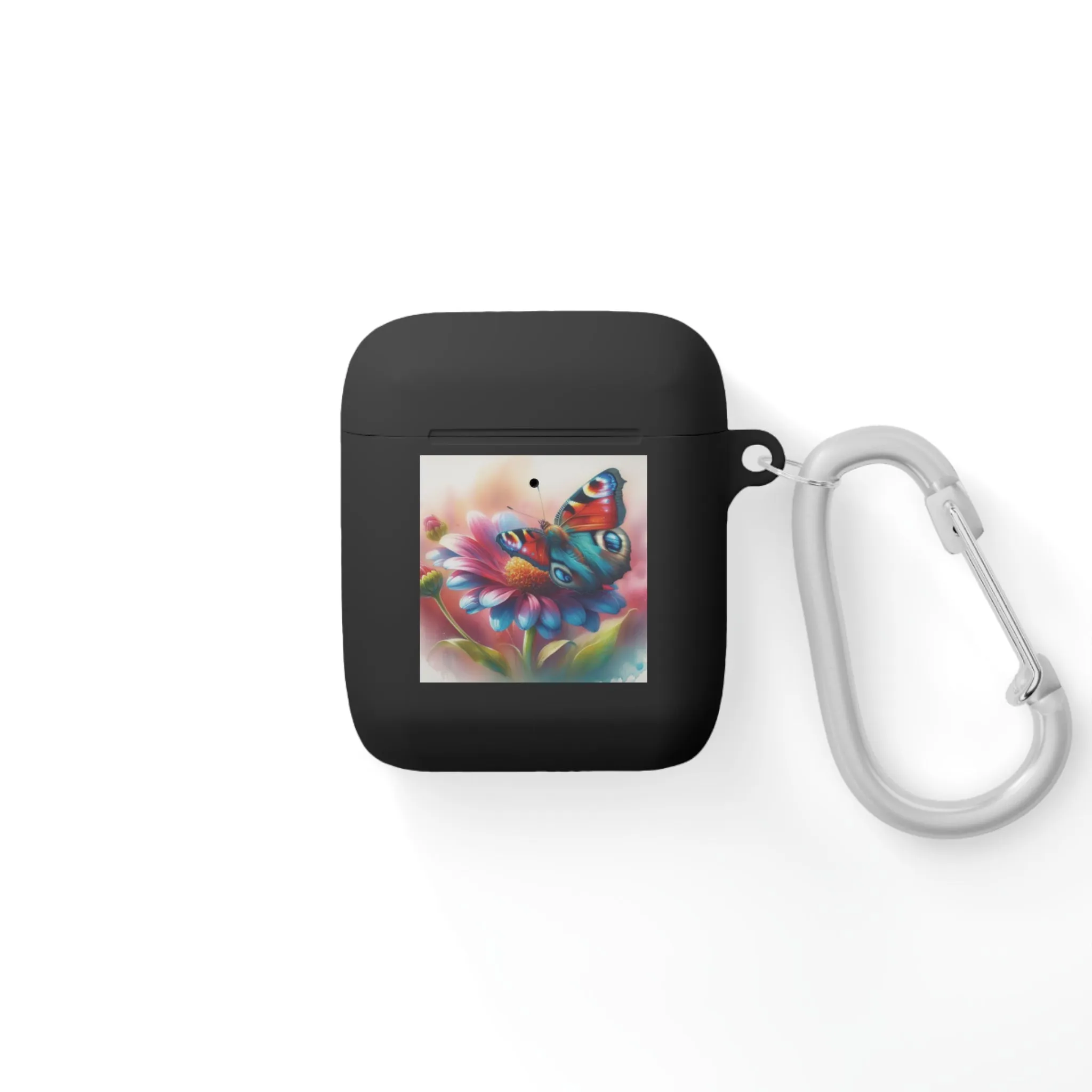 A butterfly landing on a flower, colorful and with a watercolor effect AirPods Case Cover