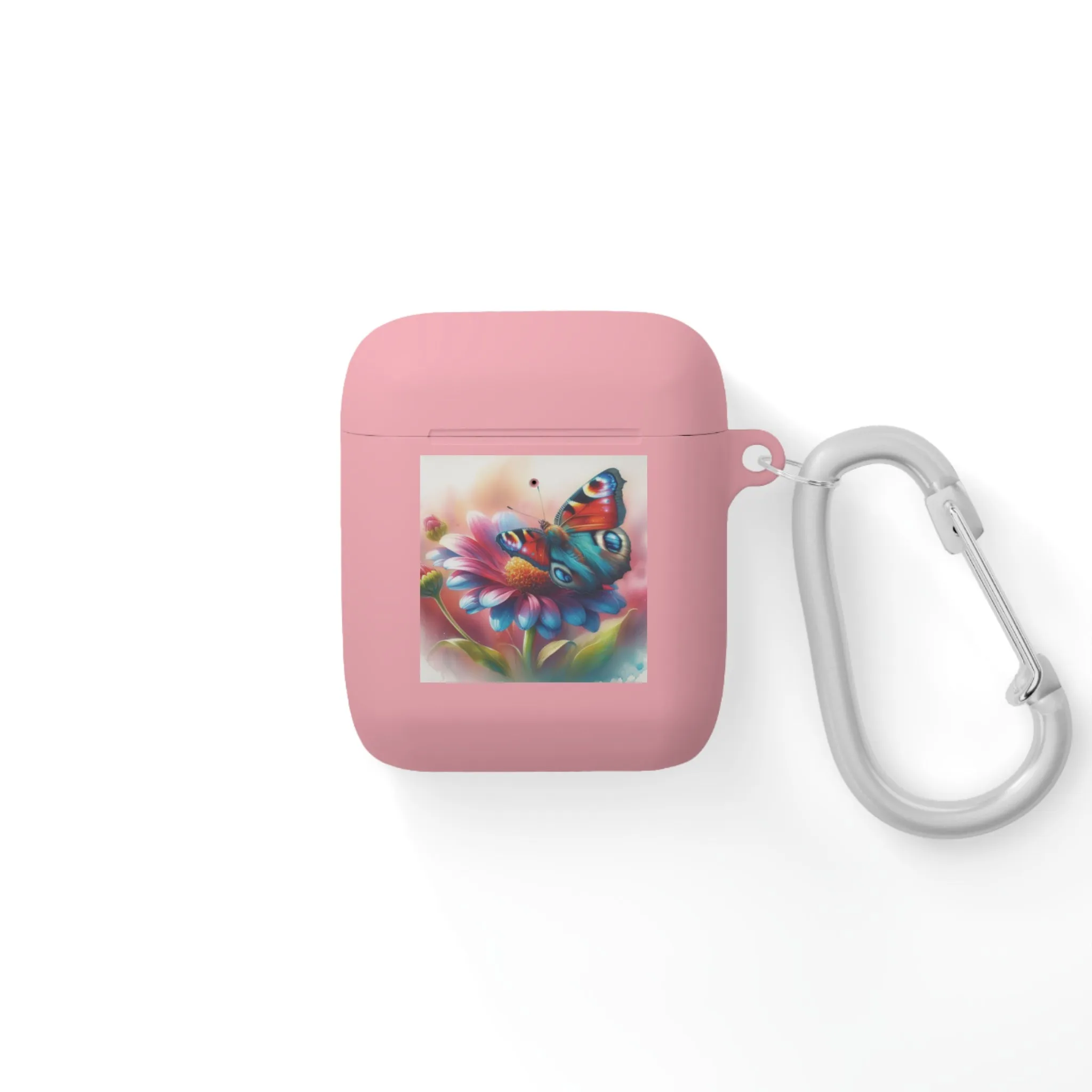 A butterfly landing on a flower, colorful and with a watercolor effect AirPods Case Cover