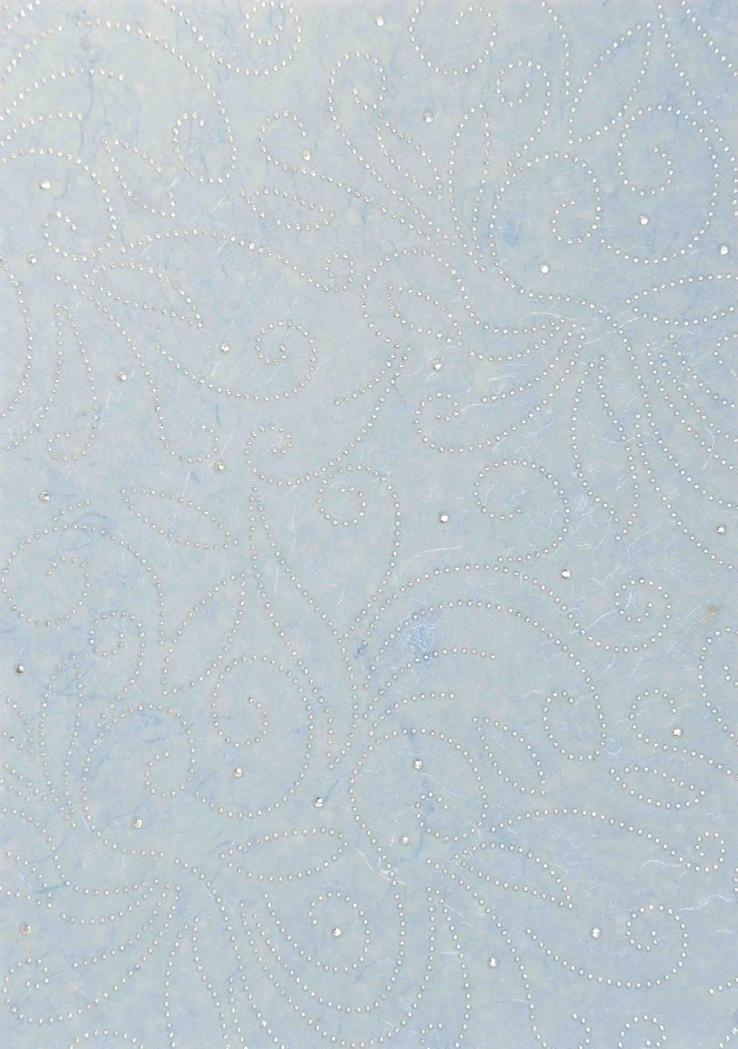 A4 - Patterned - Chiffon Precious Metals (Embossed) - Flourish - Pale Blue / Silver