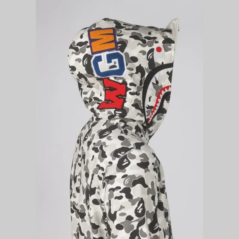 ABC Camo Double Shark Full Zip Hoodie - Grey