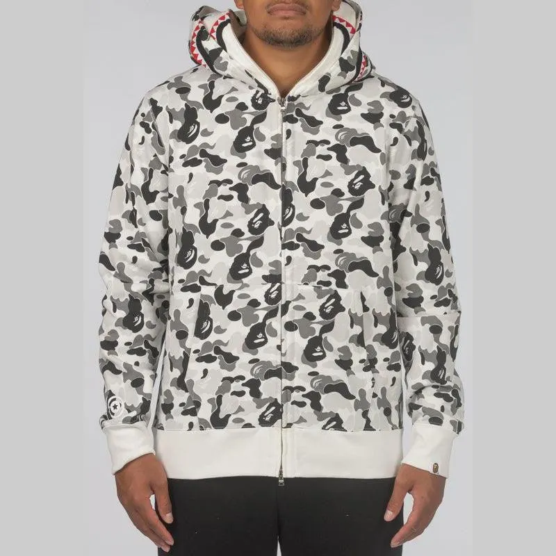 ABC Camo Double Shark Full Zip Hoodie - Grey