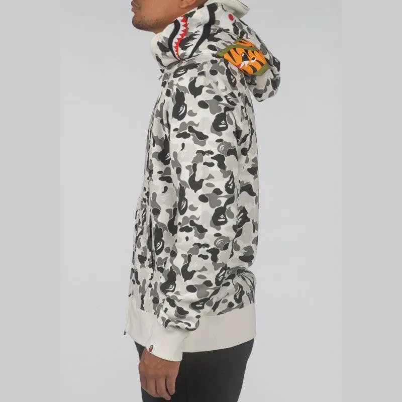 ABC Camo Double Shark Full Zip Hoodie - Grey