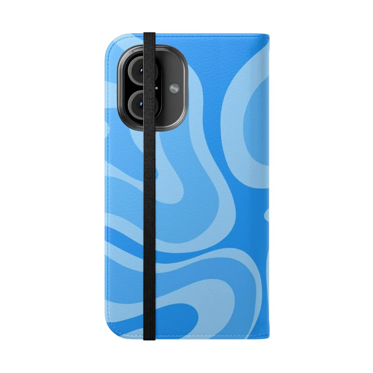 Abstract Blue Retro Flip Cover Phone Case