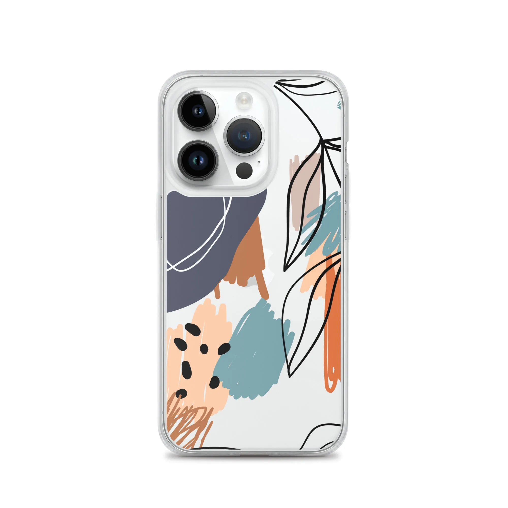Abstract Pattern Clear iPhone 15 14 13 12 Pro Max Case, Geometric Print Cute Aesthetic iPhone 11 Mini SE XS XR X 8 7 Transparent
