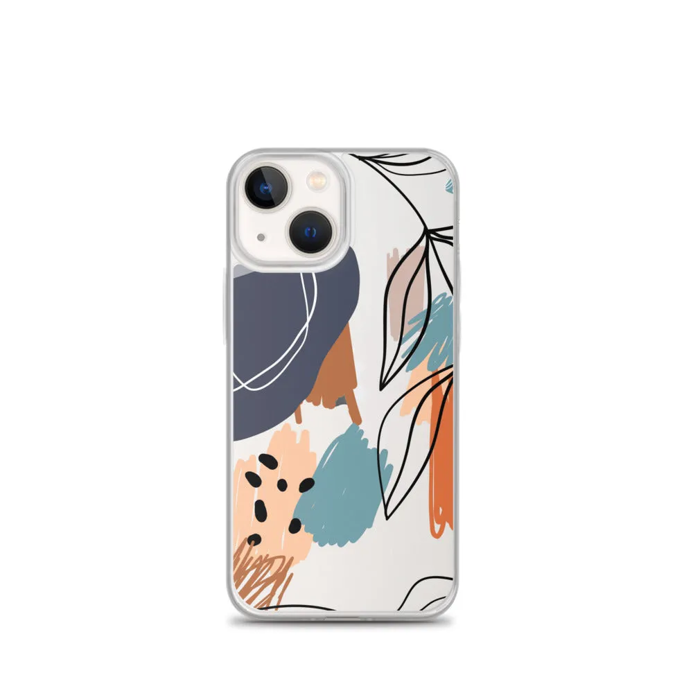 Abstract Pattern Clear iPhone 15 14 13 12 Pro Max Case, Geometric Print Cute Aesthetic iPhone 11 Mini SE XS XR X 8 7 Transparent
