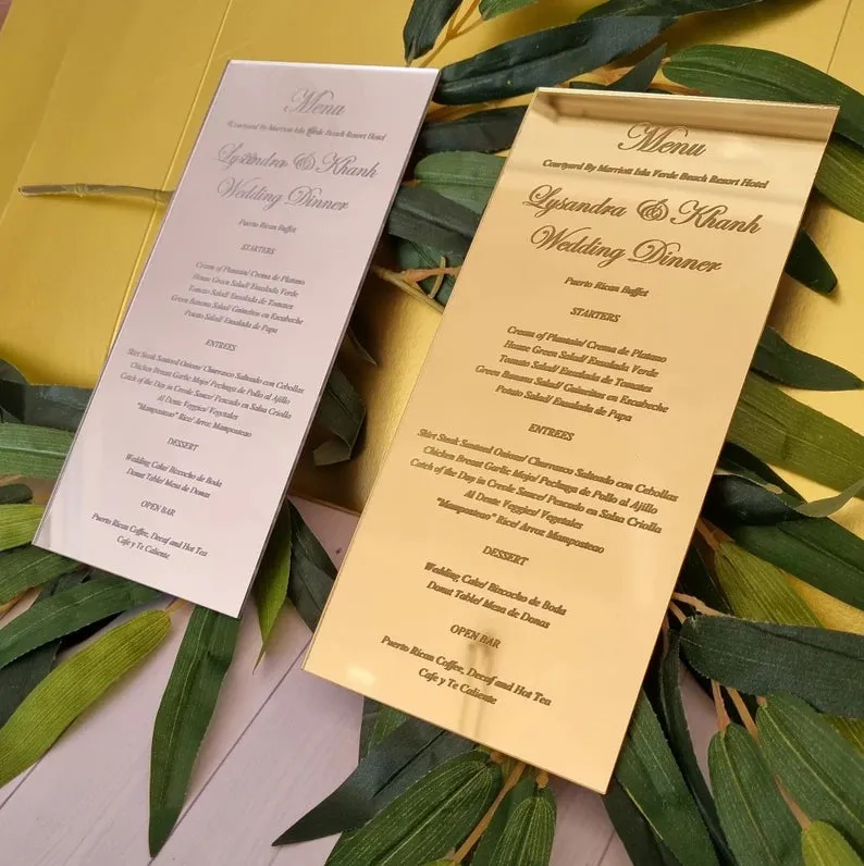 Acrylic Table Menu