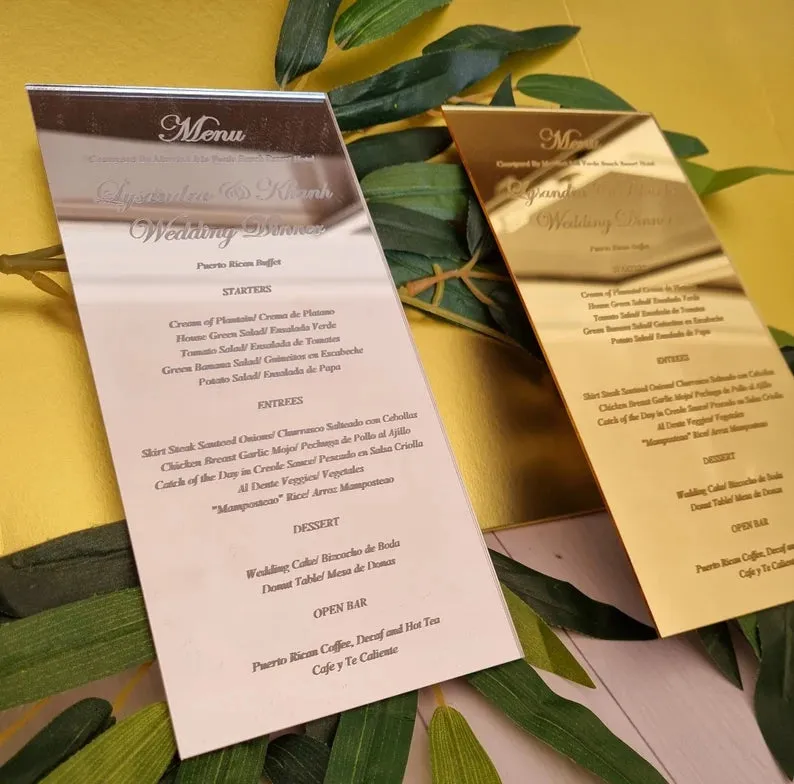 Acrylic Table Menu