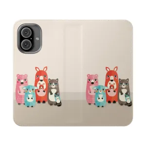 Adorable Animal Friends Flip Phone Case