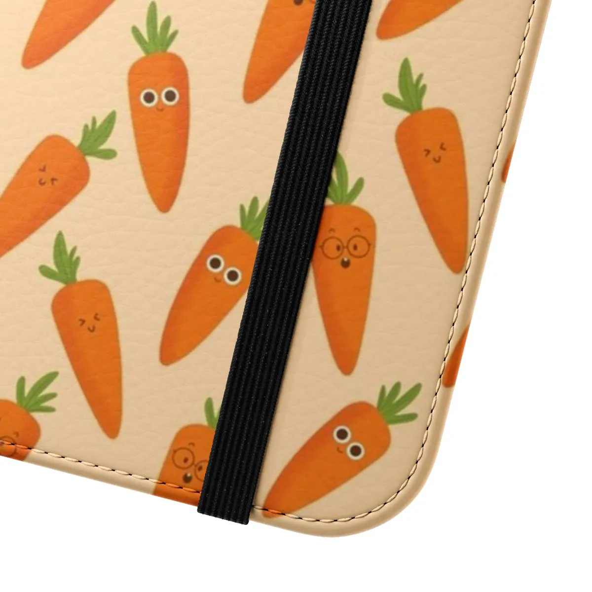 Adorable Carrot-Themed Flip Cover Phone Case