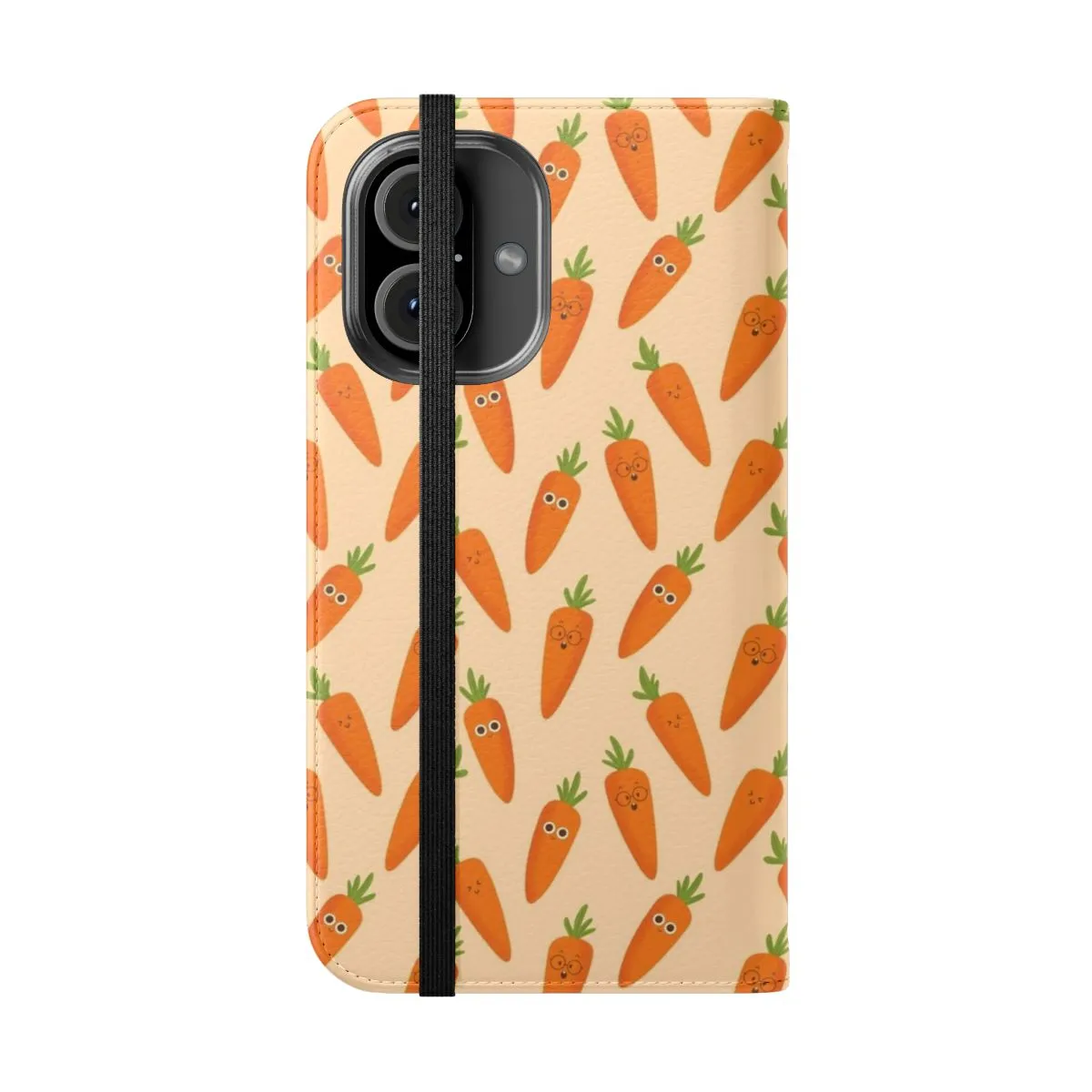 Adorable Carrot-Themed Flip Cover Phone Case