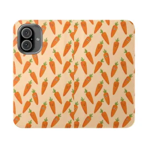 Adorable Carrot-Themed Flip Cover Phone Case