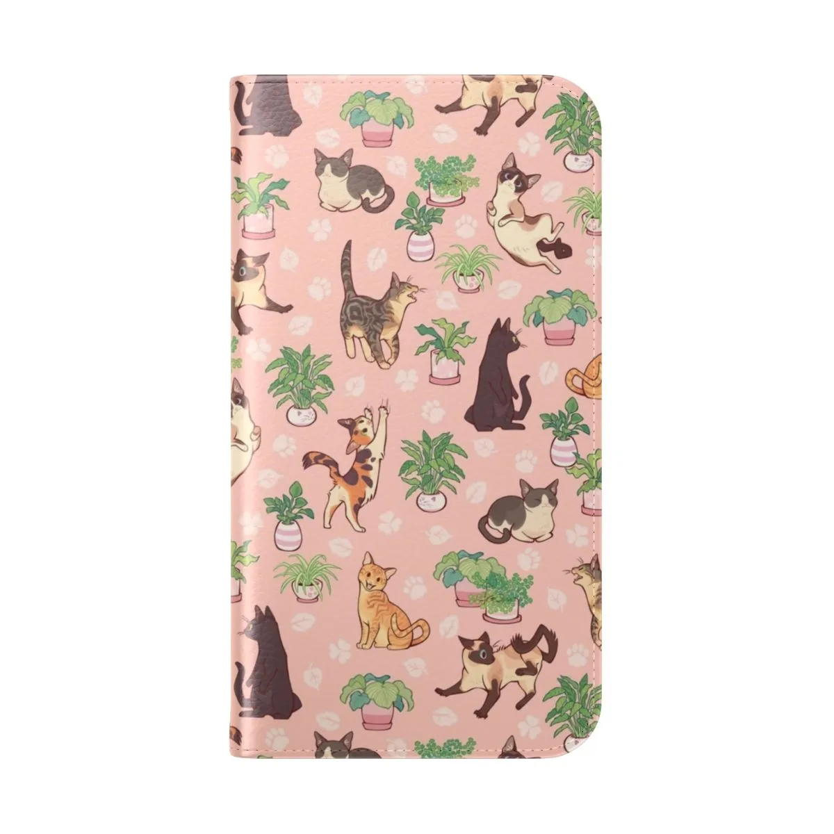 Adorable Cat-Themed Flip Cover Phone Case