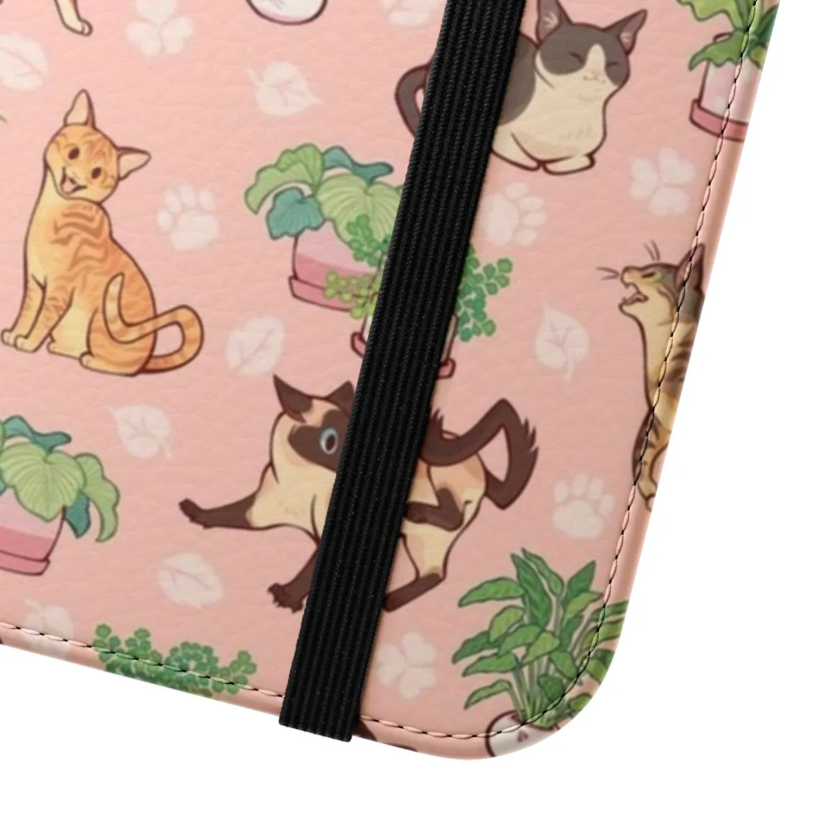 Adorable Cat-Themed Flip Cover Phone Case