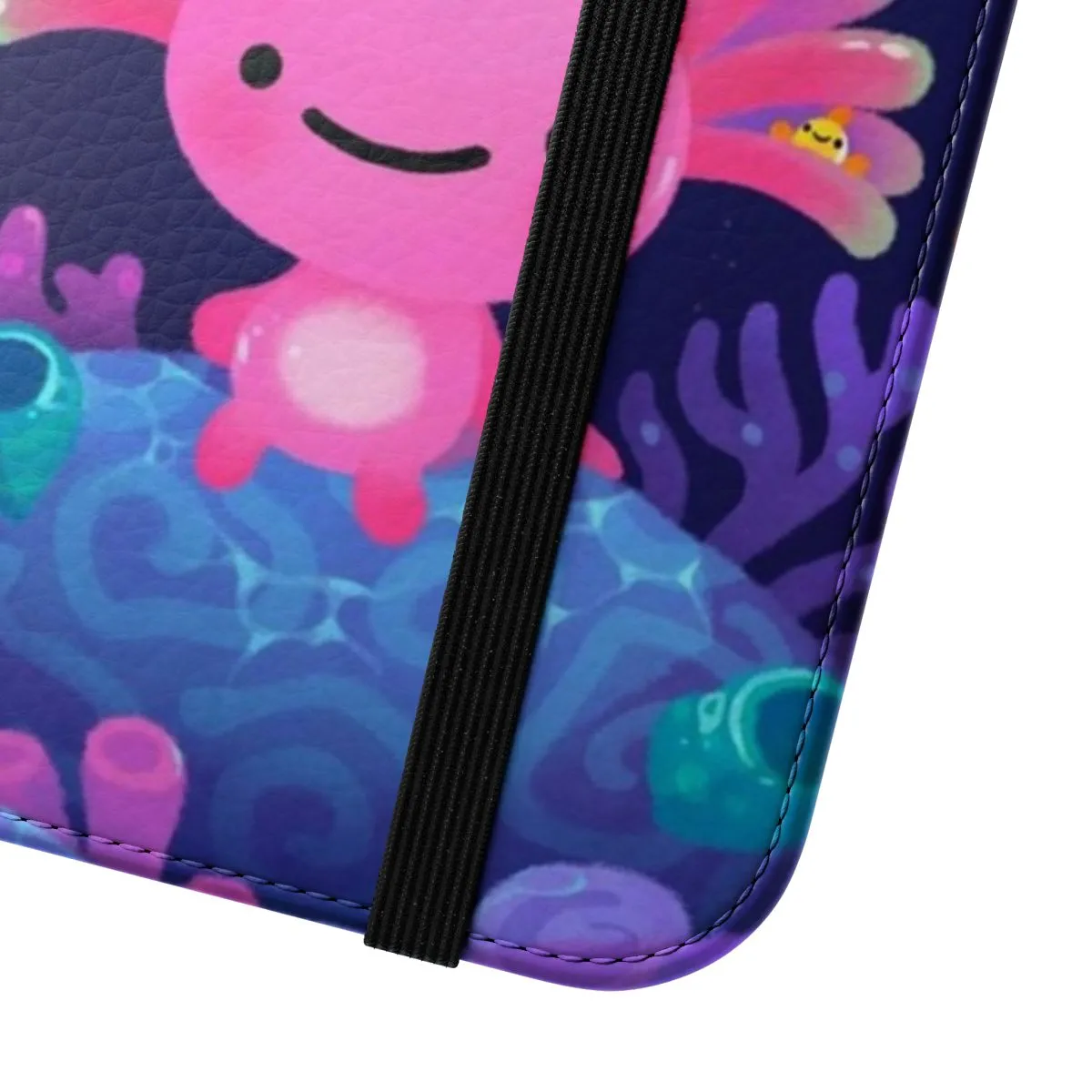 Adorable Coral Axolotl Themed Flip Cover Phone Case