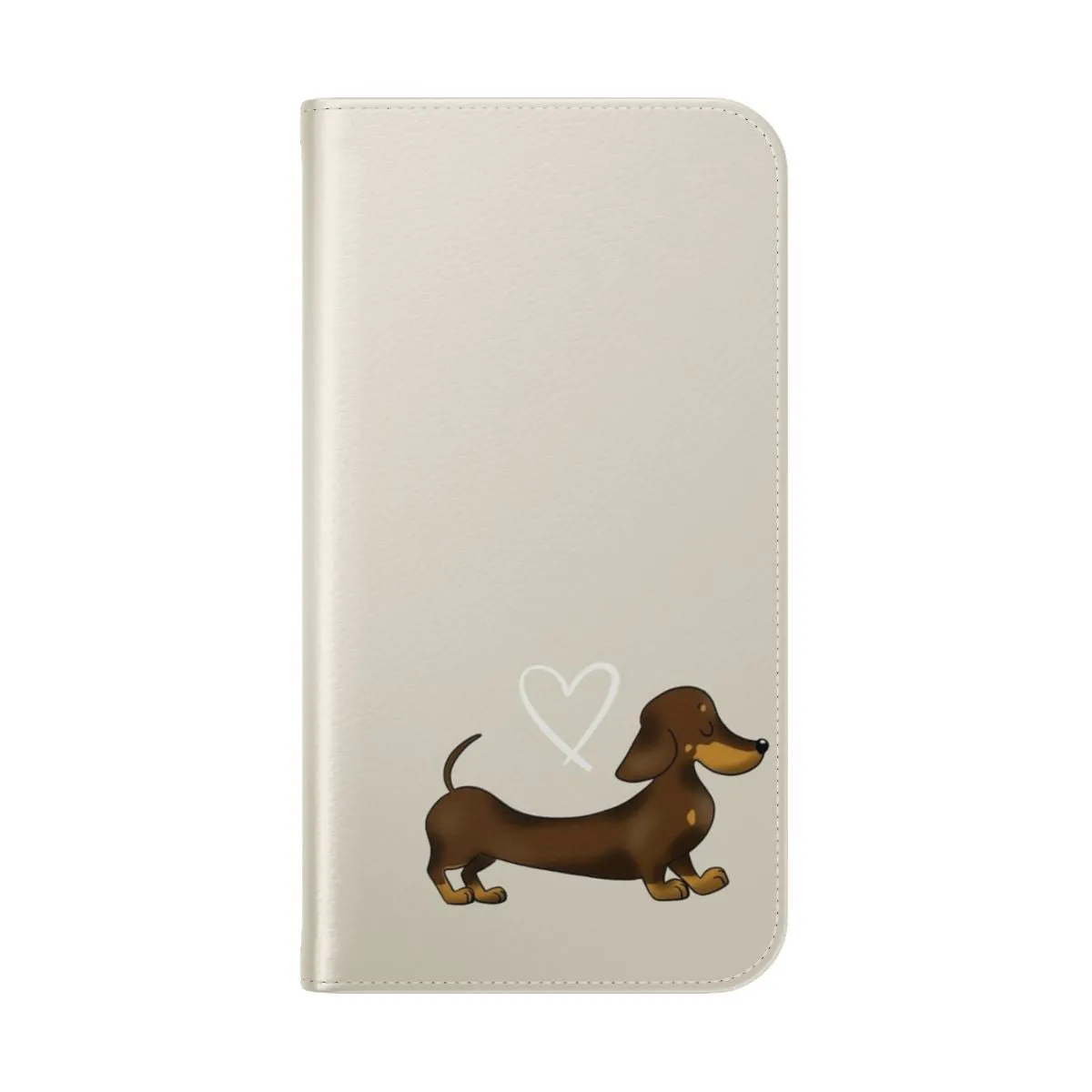 Adorable Dachshund Chocolate and Tan Smooth Hair Flip Cover Phone Case