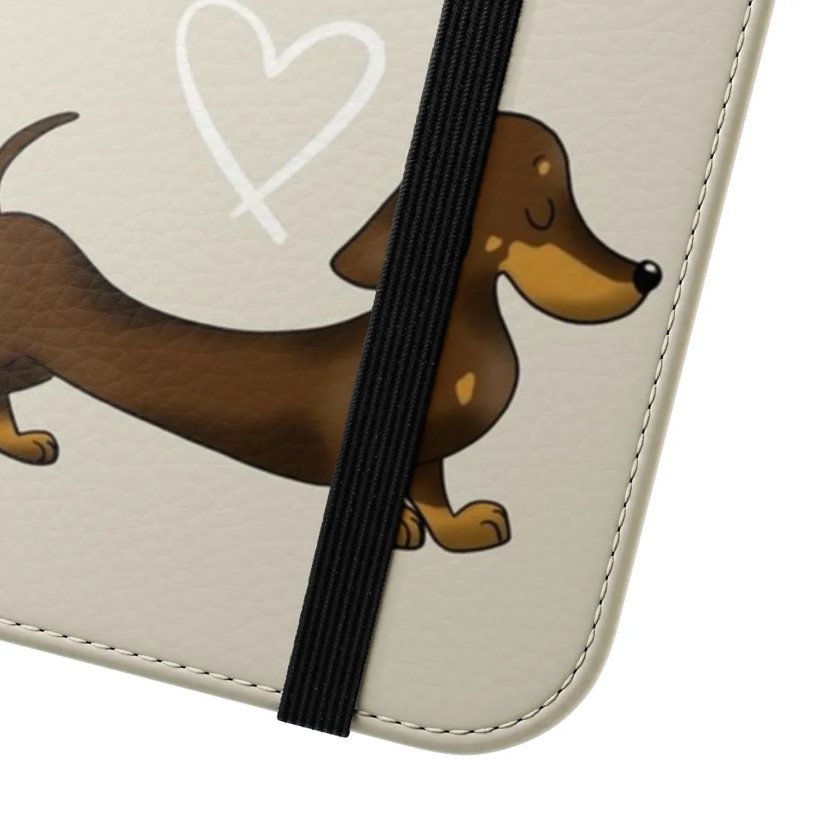 Adorable Dachshund Chocolate and Tan Smooth Hair Flip Cover Phone Case