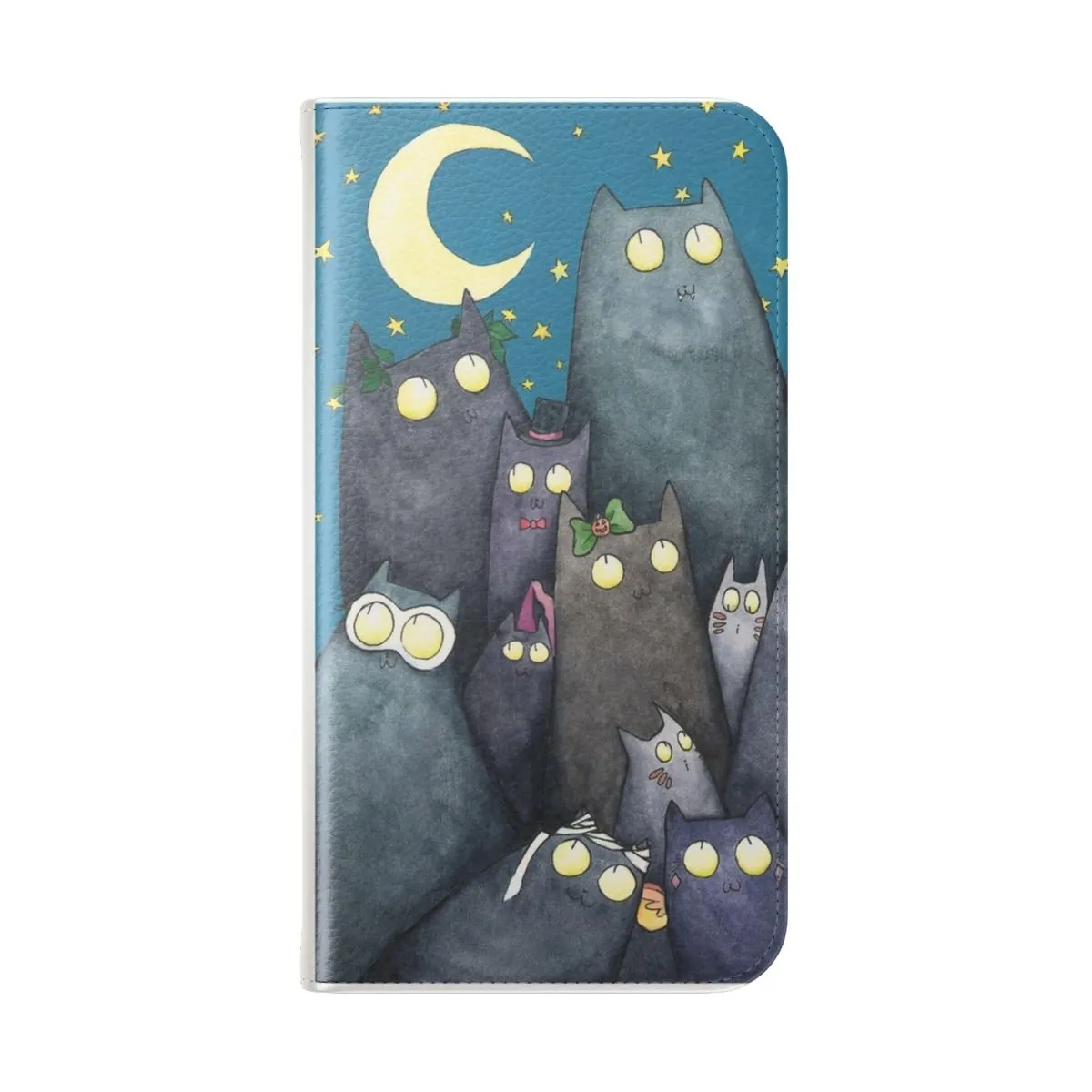 Adorable Feline-Themed Flip Cover Phone Case