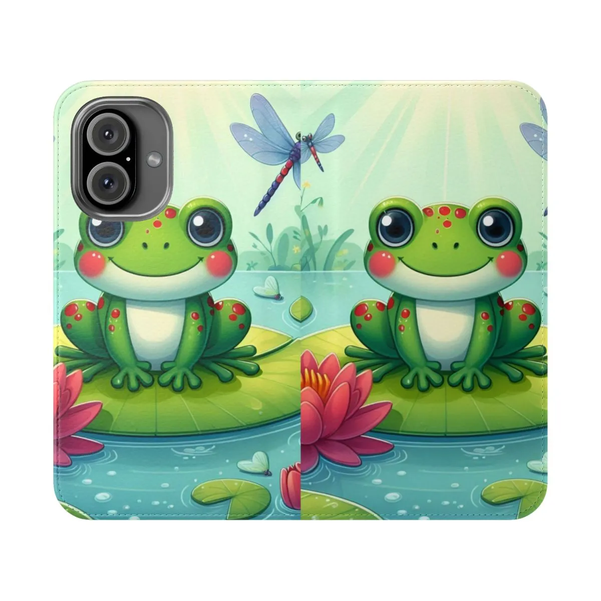 Adorable Frog-Themed Flip Phone Case for Asian Inspired Style