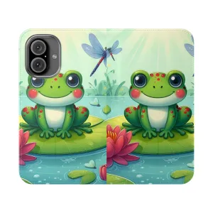 Adorable Frog-Themed Flip Phone Case for Asian Inspired Style