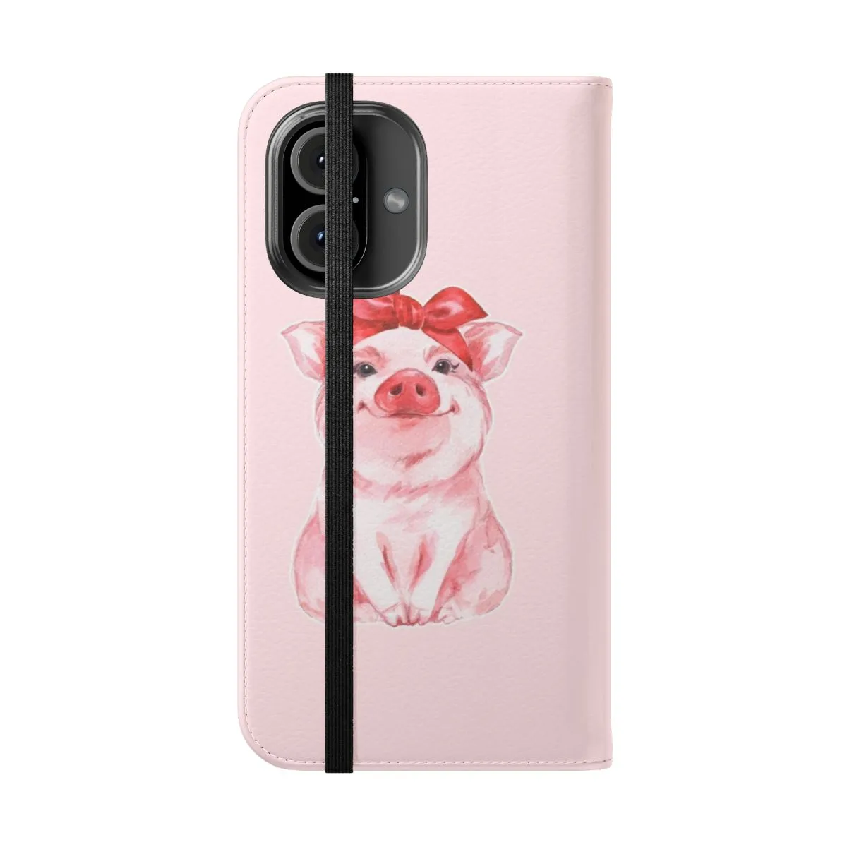 Adorable Piggy Themed Flip Cover Phone Case