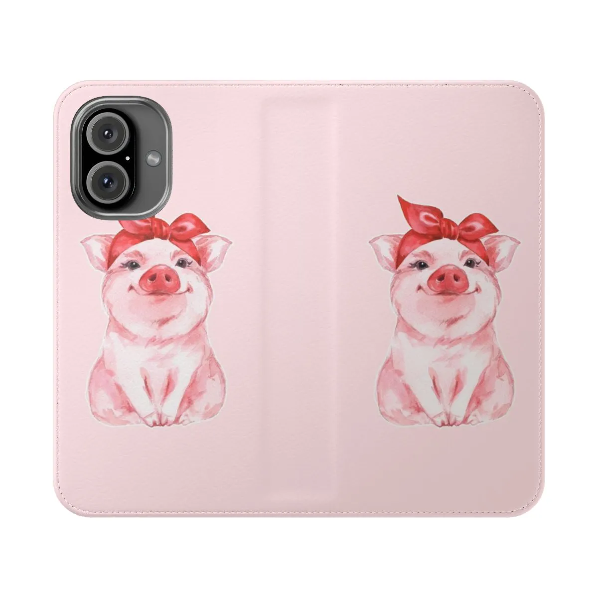Adorable Piggy Themed Flip Cover Phone Case