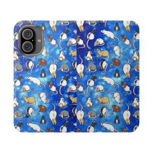 Adorable Rat-Themed Flip Cover Phone Case