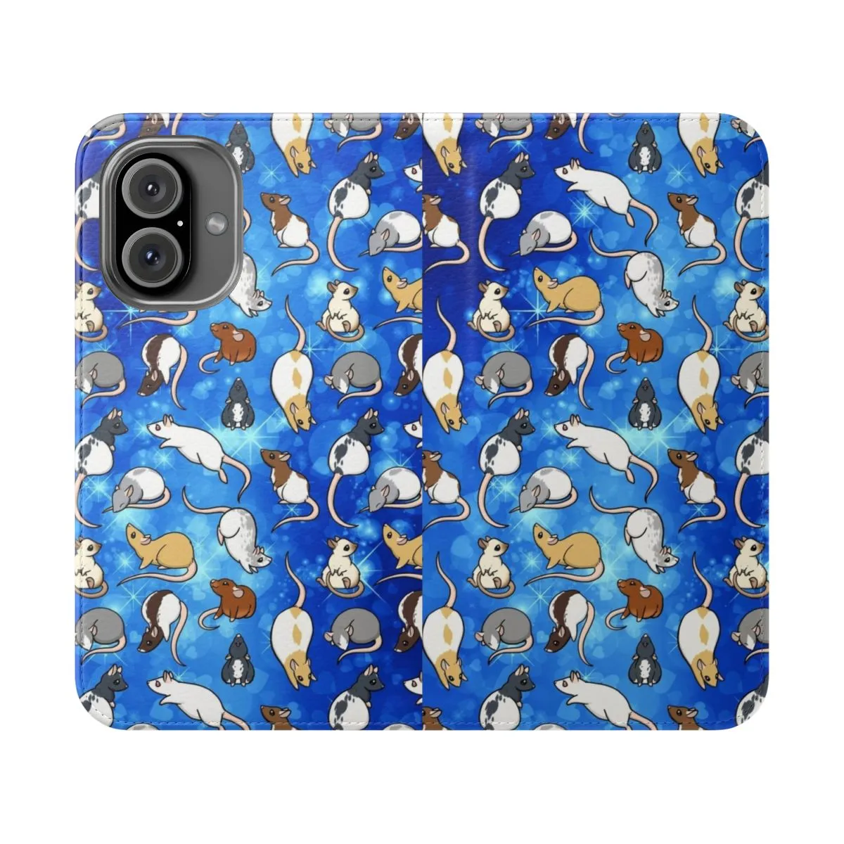 Adorable Rat-Themed Flip Cover Phone Case