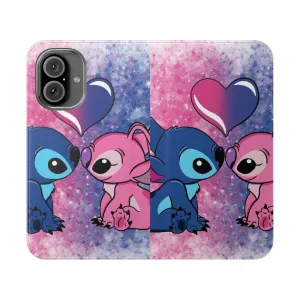 Adorable Stitch and Angel Couple Phone Case
