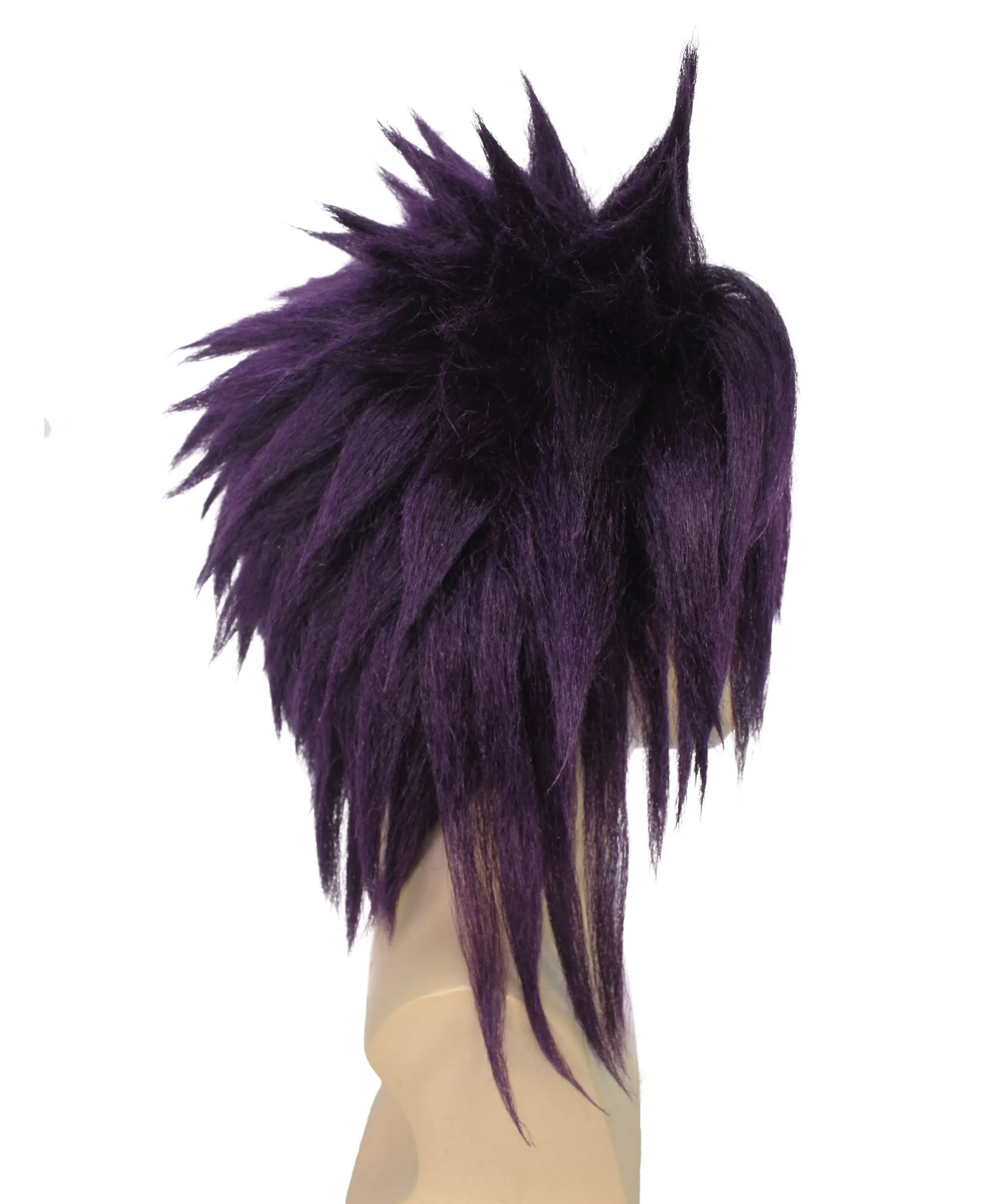 Adult Men's Half Purple & White Japanese Anime Halloween Costume Wig | Perfect for Halloween | Flame-retardant Synthetic Fiber