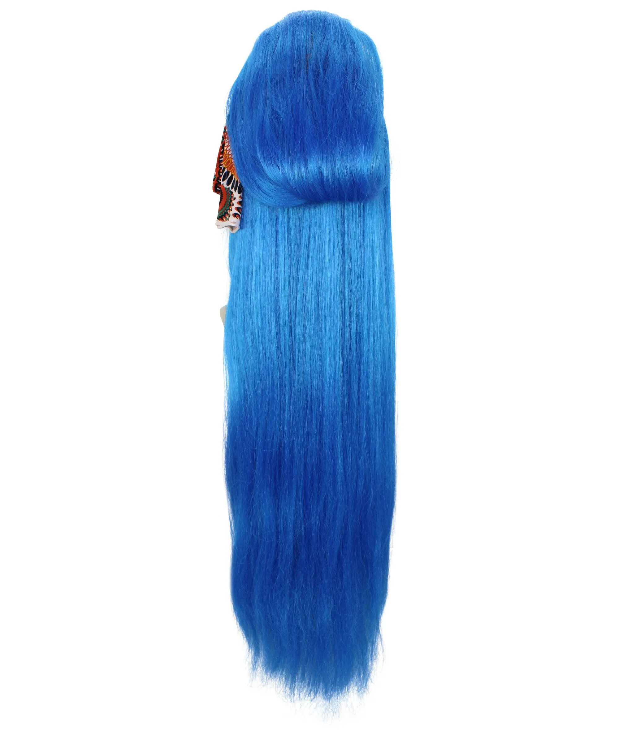 Adult Women's Japanese Blue Anime Wig | Perfect for Halloween and Cosplay | Flame-retardant Synthetic Fiber