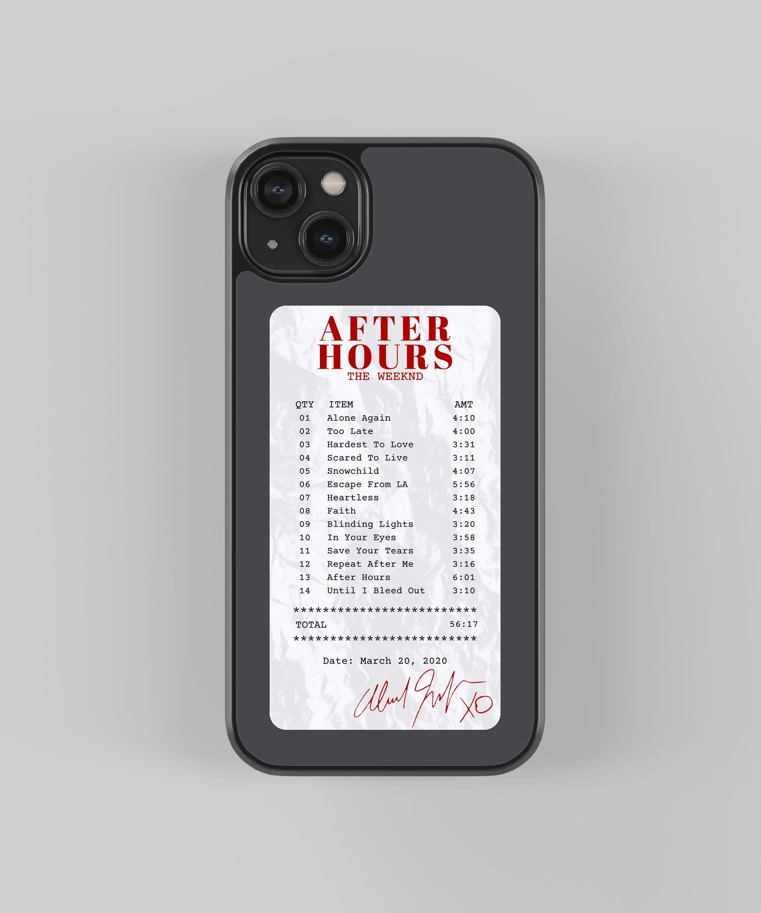After Hours Guest Check Spotify Glass Phone Case Cover