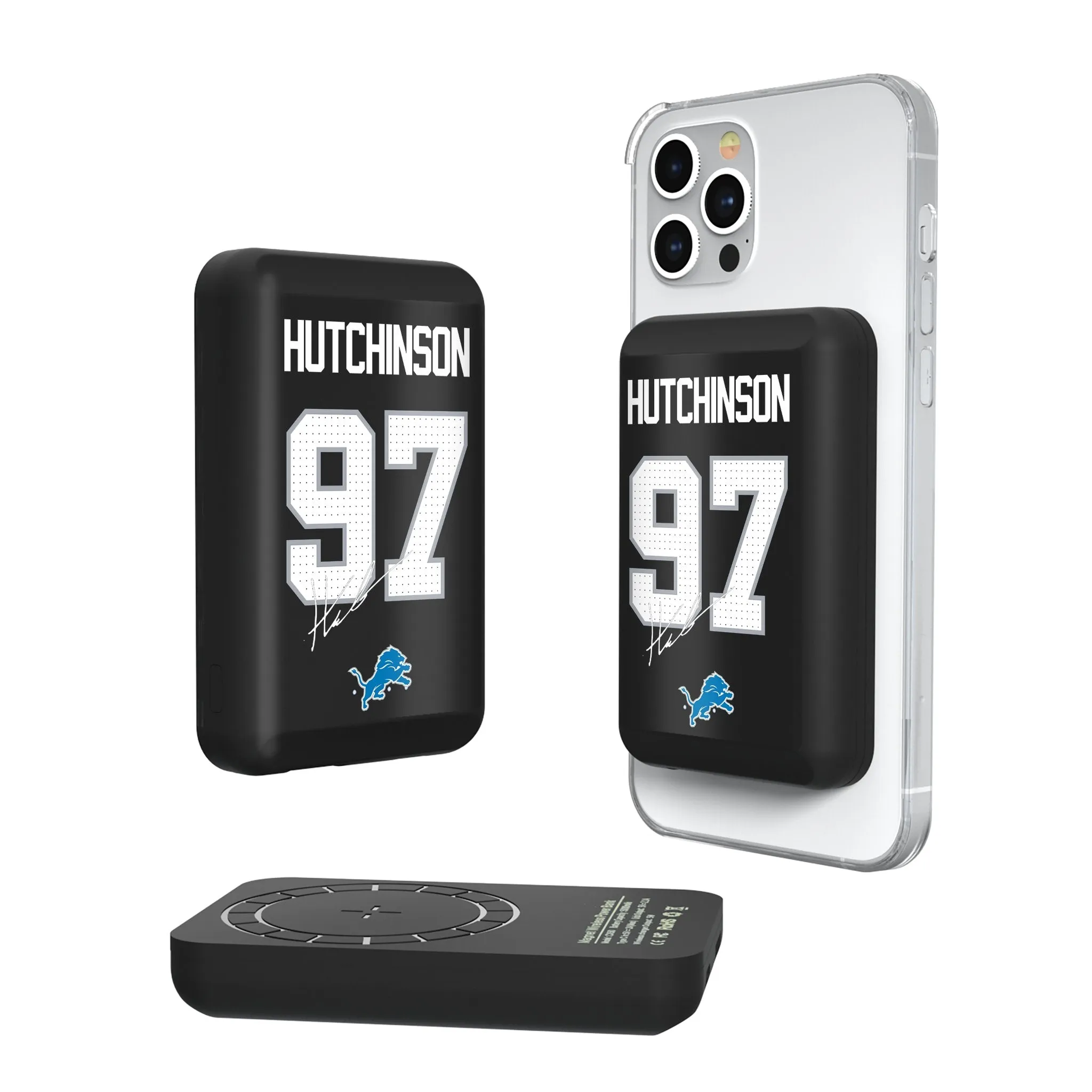 Aidan Hutchinson Detroit Lions 97 Ready Wireless Mag Power Bank