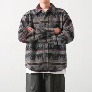 Aidase Retro Jackets Men Japanese Style Geometric Chic Autumn Basic All-match Harajuku Males Outwear Cozy Popular High Street Vintage