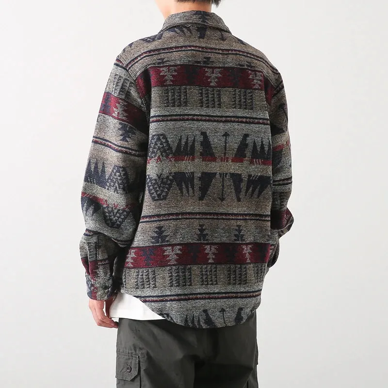 Aidase Retro Jackets Men Japanese Style Geometric Chic Autumn Basic All-match Harajuku Males Outwear Cozy Popular High Street Vintage