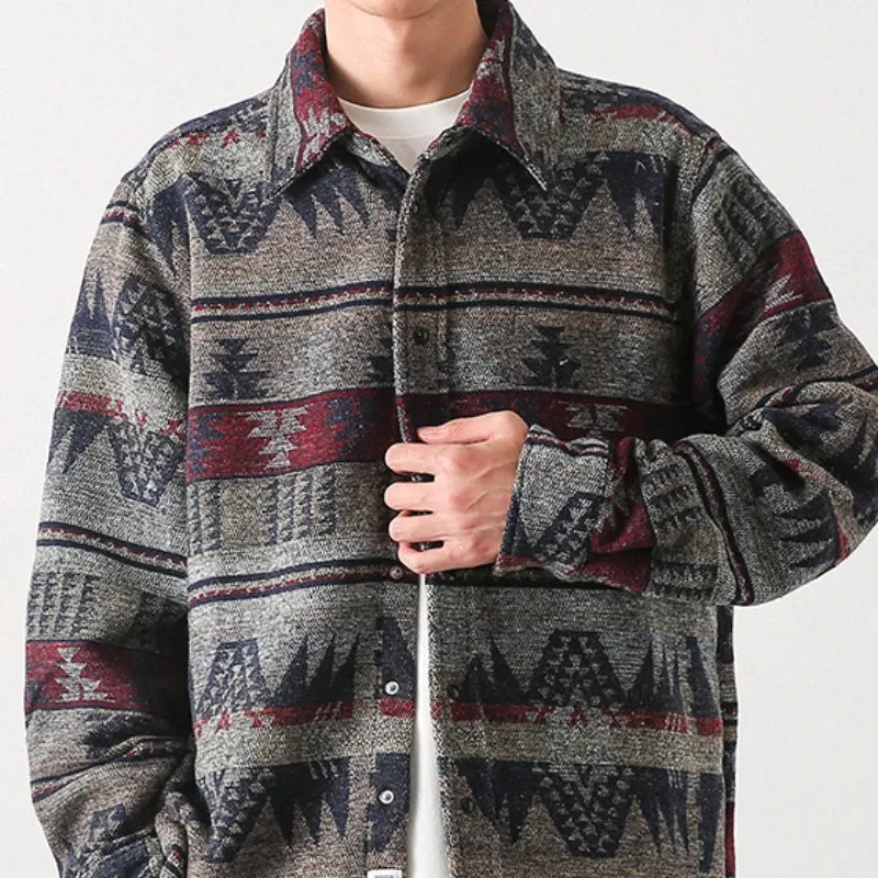 Aidase Retro Jackets Men Japanese Style Geometric Chic Autumn Basic All-match Harajuku Males Outwear Cozy Popular High Street Vintage