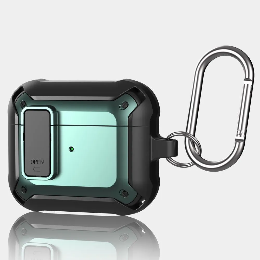 AirPods 3 snap-on lid design TPU case - Green / Gold