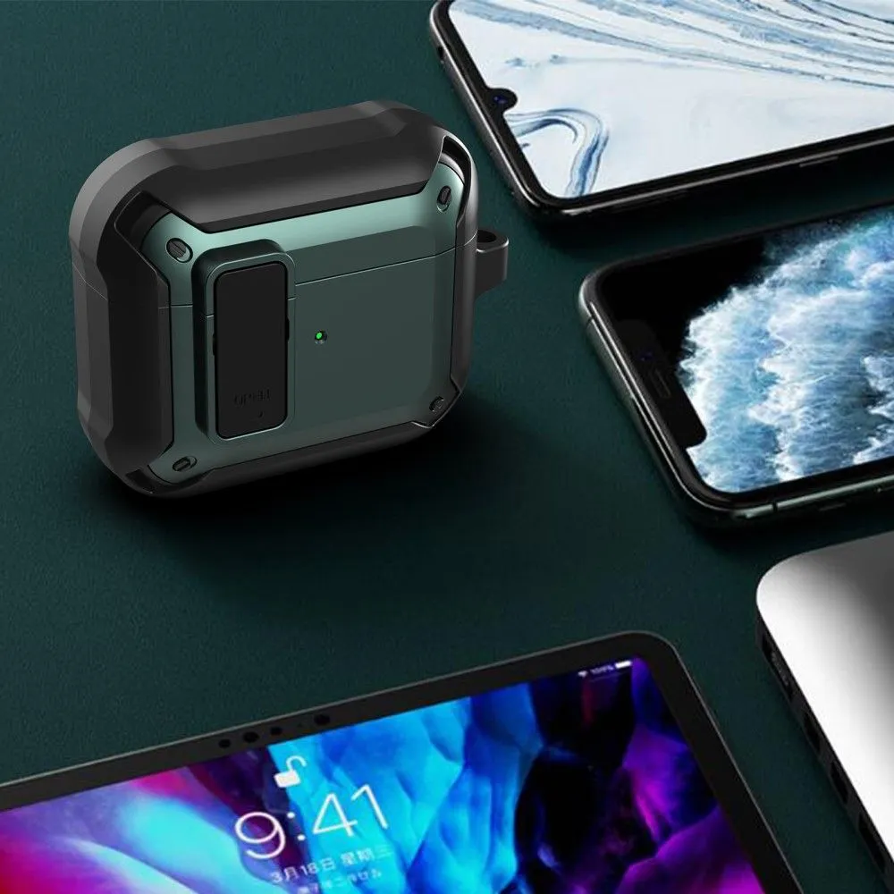 AirPods 3 snap-on lid design TPU case - Green / Gold