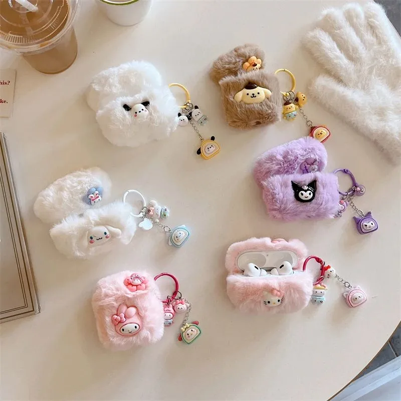 AirPods 4 Fluffy 3D Cute AirPods Case Sanrio Earphone Case