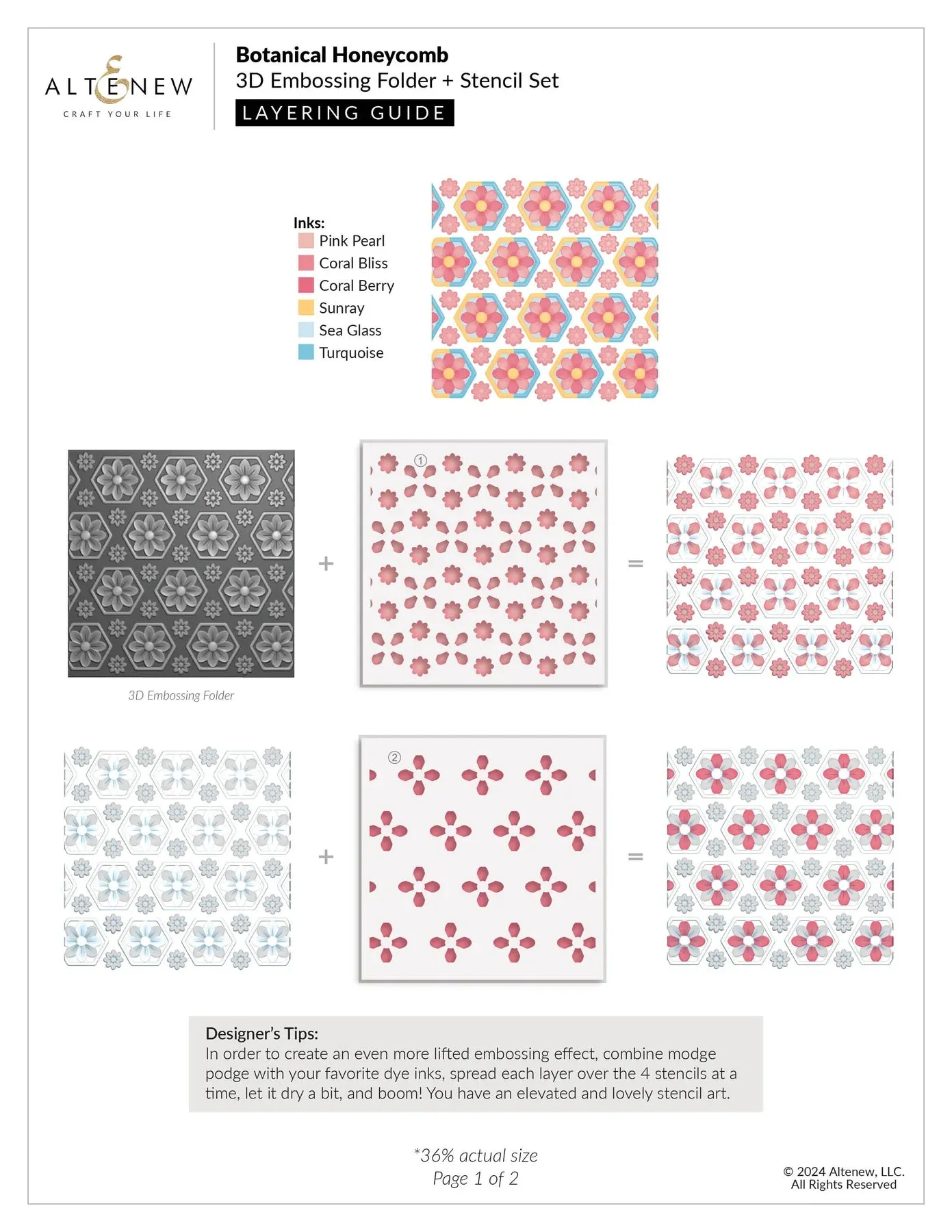 Altenew Botanical Honeycomb Botanical 3D Embossing Folder