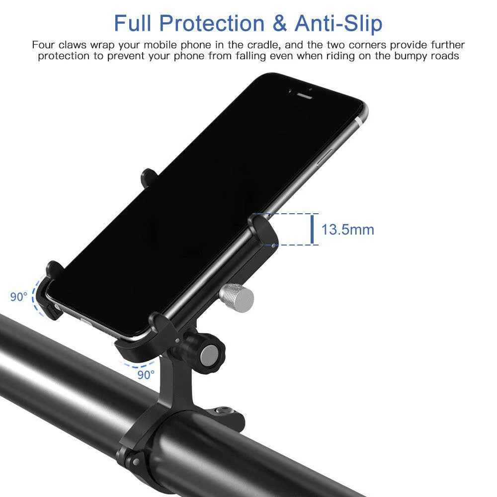 Aluminum Bike Phone Holder 360 Degree Rotating Adjustable Anti Slip Cycling   Bicycle Handlebar Phone Mount Holder Stand for MTB Road Bike Motorcycle