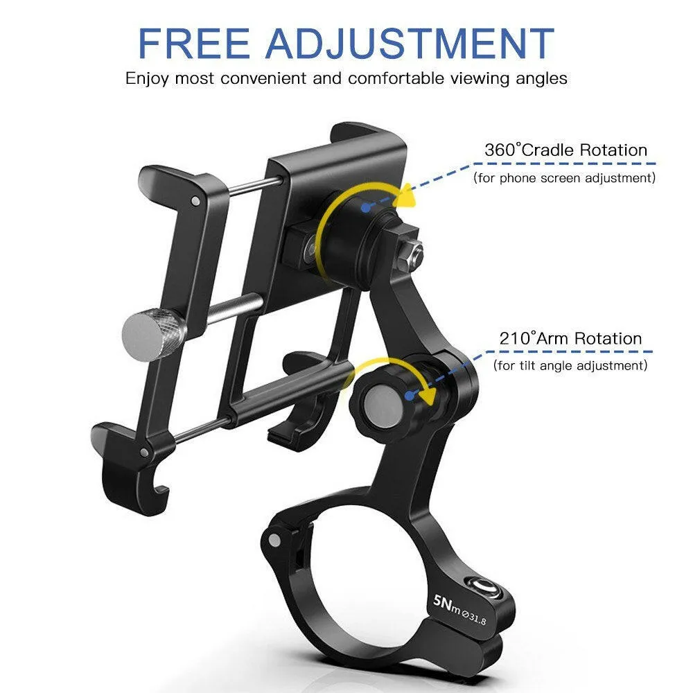 Aluminum Bike Phone Holder 360 Degree Rotating Adjustable Anti Slip Cycling   Bicycle Handlebar Phone Mount Holder Stand for MTB Road Bike Motorcycle