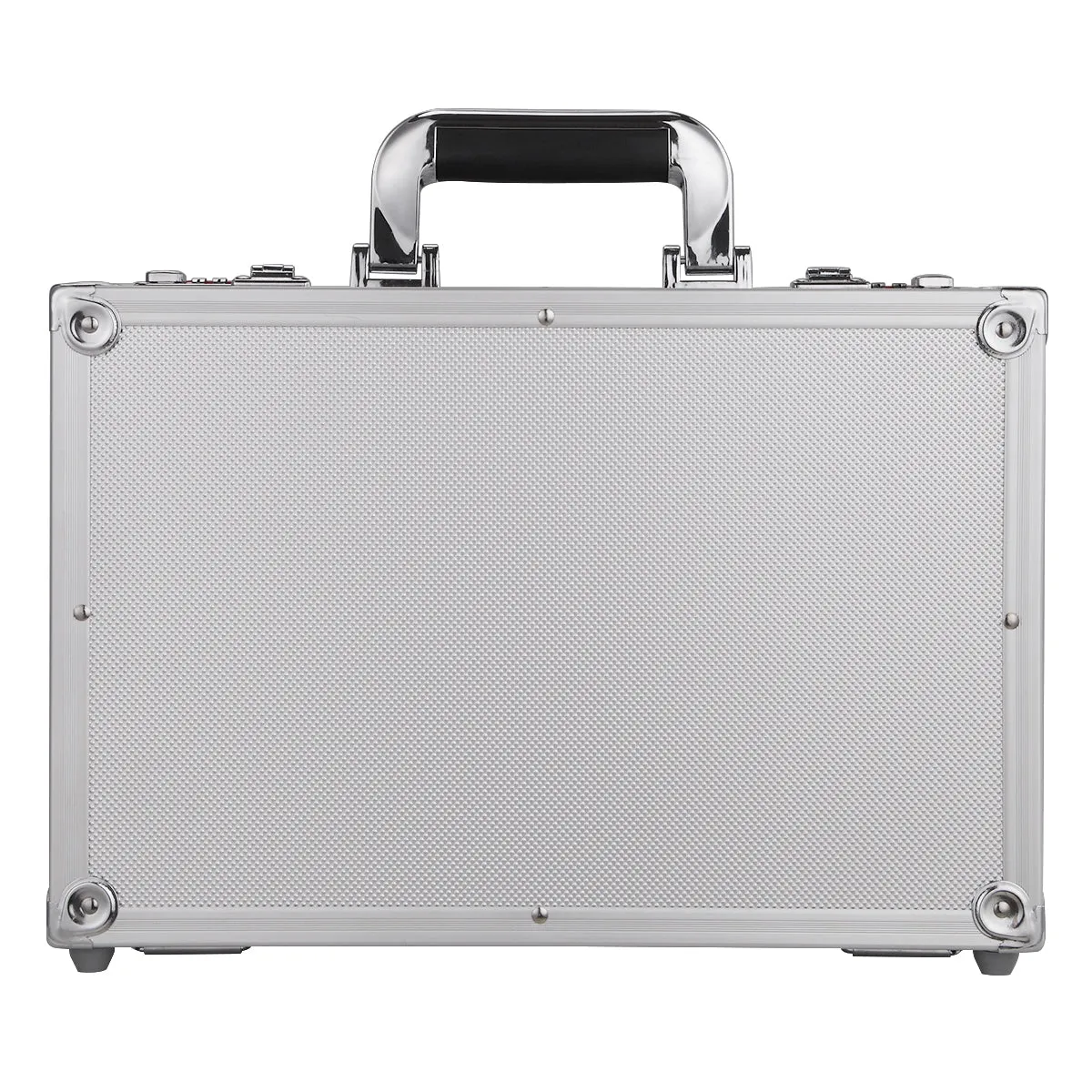 Aluminum Hard Case Briefcase Toolbox Storage Box Case Silver Carrying Case Briefcase