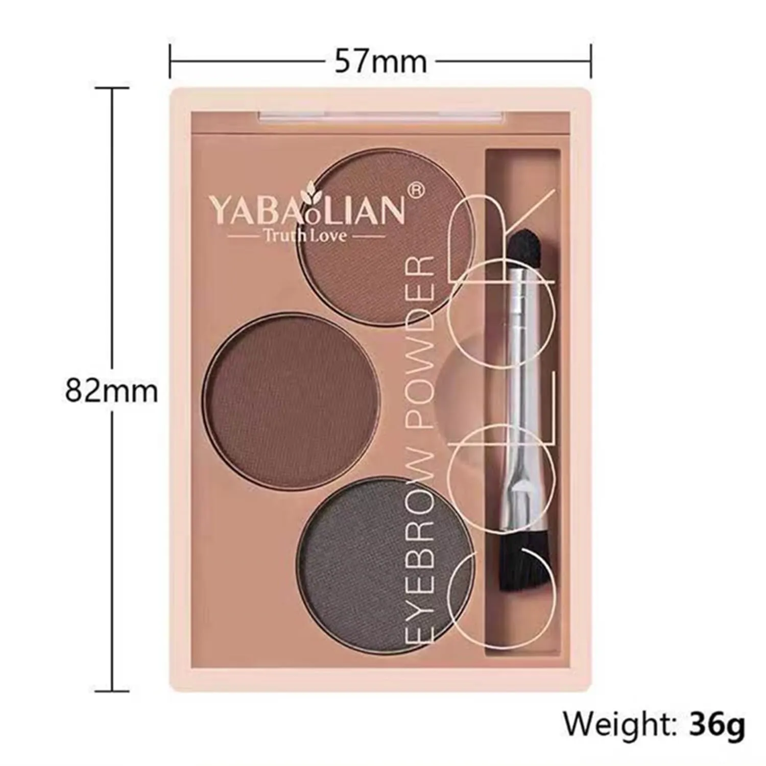 AMAKO Tri-Color Eyebrow Powder Women Waterproof Sweatproof Lasting Tri-Color Palette Women Waterproof Eyebrow Pencil Natural Grooming (02#)