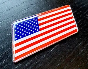 American Flag Weatherproof Aluminum Metal Decal