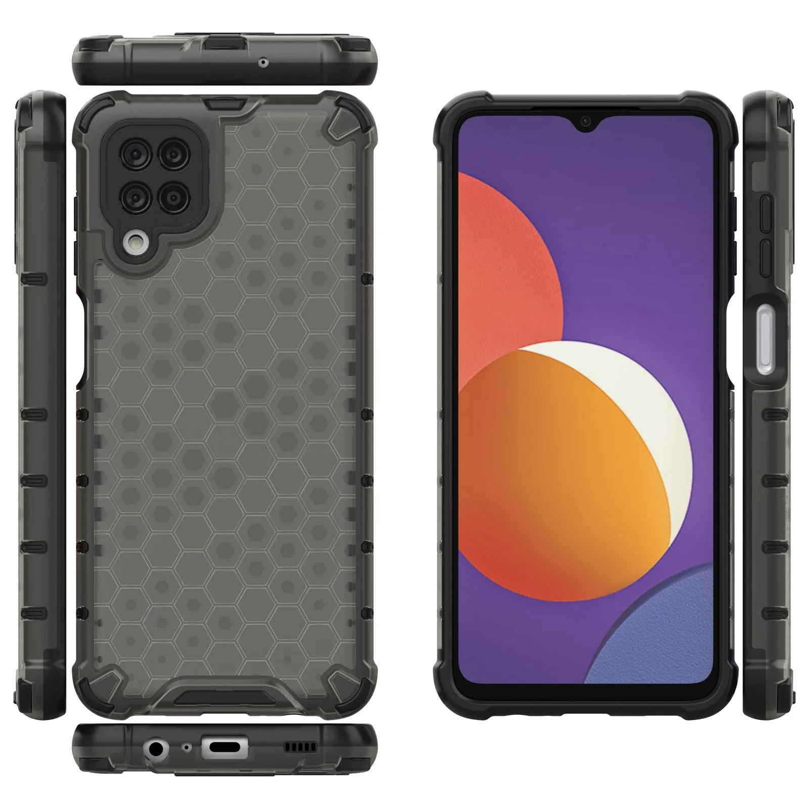 AMZER Honeycomb SlimGrip Hybrid Bumper Case for Samsung Galaxy M12