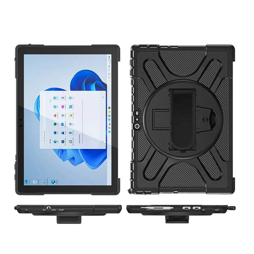 AMZER TUFFEN Case with 360 Degree Rotating Holder With Hand Strap For MicroSoft Surface Pro 4 / 5 / 6 / 7 (12.3 inch)