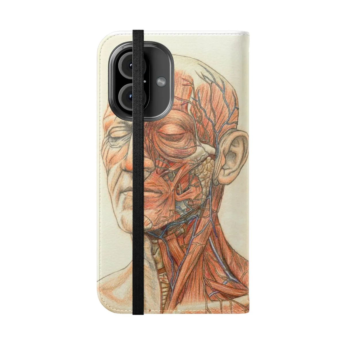 Anatomical Flip Cover Phone Case with Medical Illustration