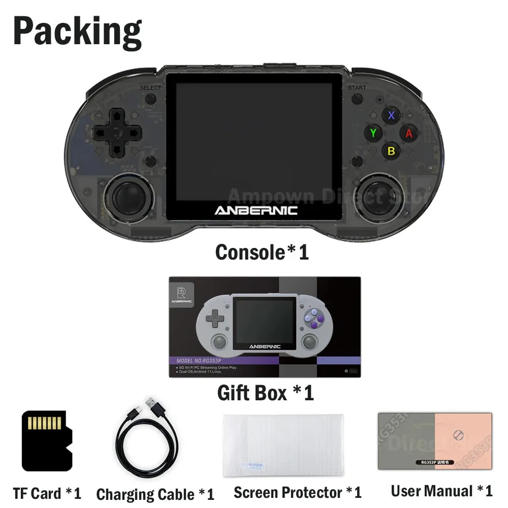 Android 11 LINUX Dual Retro Video Game Consoles   OS 3.5'' IPS Touch Screen 5G WiFi 350000 Games Handheld Gaming