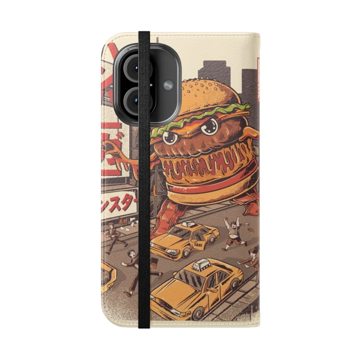 Anime-Inspired Burger-Themed Flip Phone Case